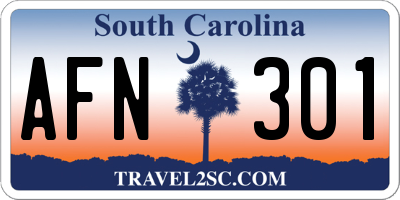 SC license plate AFN301