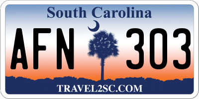 SC license plate AFN303