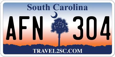 SC license plate AFN304
