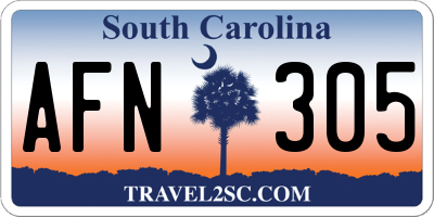 SC license plate AFN305