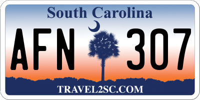 SC license plate AFN307