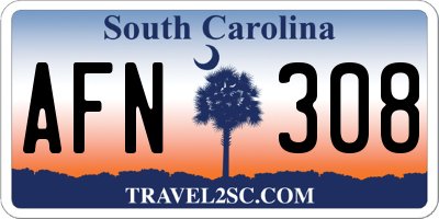 SC license plate AFN308