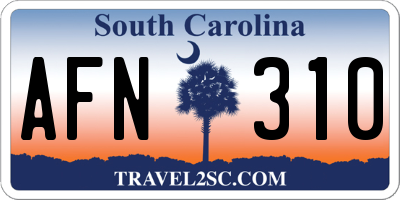 SC license plate AFN310