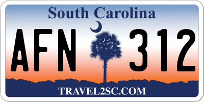 SC license plate AFN312