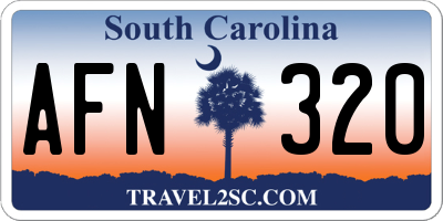 SC license plate AFN320
