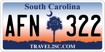 SC license plate AFN322