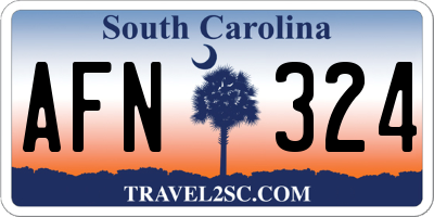 SC license plate AFN324