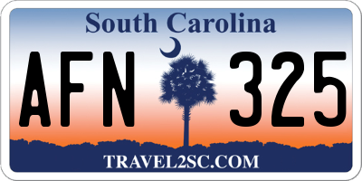 SC license plate AFN325