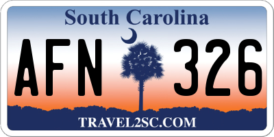 SC license plate AFN326