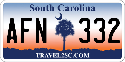 SC license plate AFN332