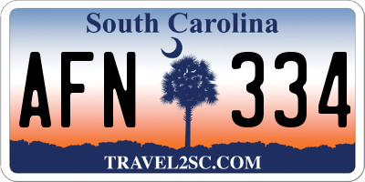 SC license plate AFN334