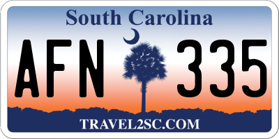 SC license plate AFN335