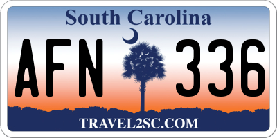 SC license plate AFN336