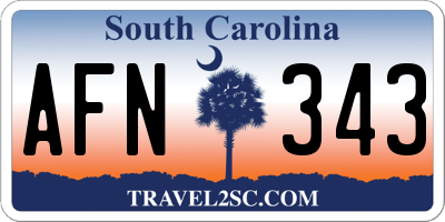 SC license plate AFN343