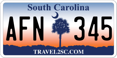 SC license plate AFN345