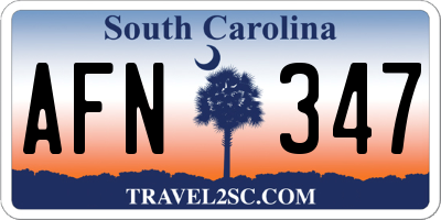 SC license plate AFN347