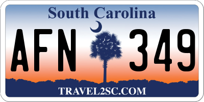 SC license plate AFN349