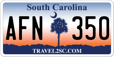 SC license plate AFN350