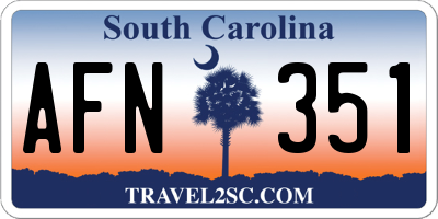 SC license plate AFN351