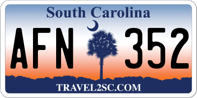 SC license plate AFN352