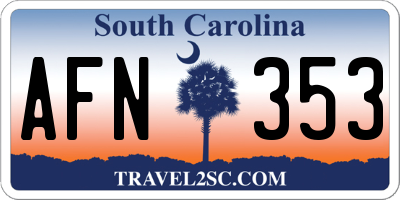 SC license plate AFN353