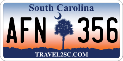 SC license plate AFN356