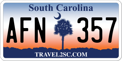 SC license plate AFN357