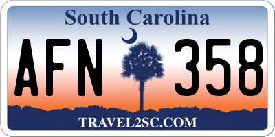 SC license plate AFN358