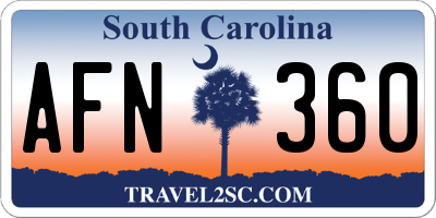 SC license plate AFN360