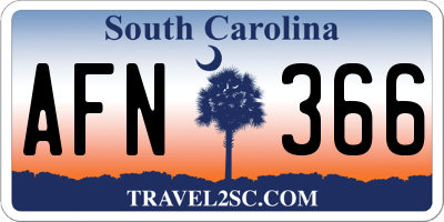 SC license plate AFN366