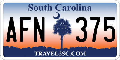 SC license plate AFN375