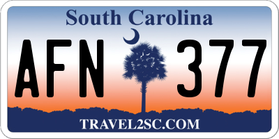 SC license plate AFN377