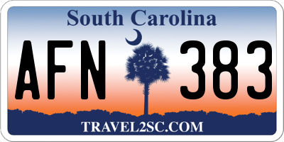 SC license plate AFN383