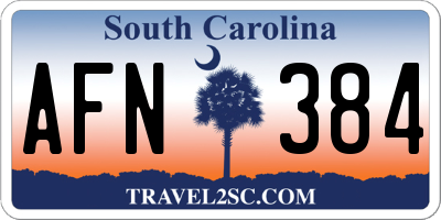 SC license plate AFN384