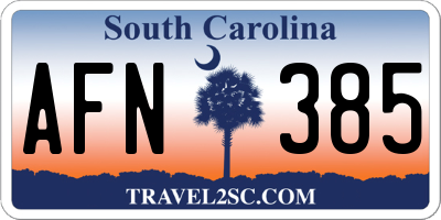SC license plate AFN385