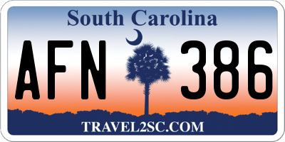 SC license plate AFN386