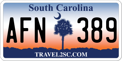 SC license plate AFN389