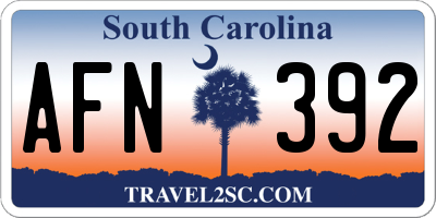 SC license plate AFN392