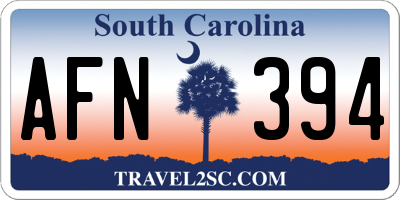 SC license plate AFN394