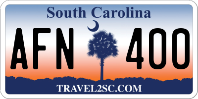 SC license plate AFN400