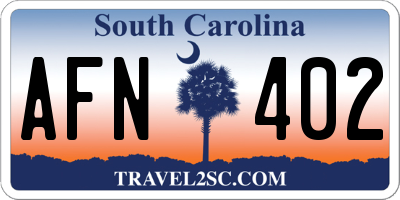 SC license plate AFN402