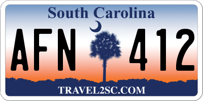SC license plate AFN412
