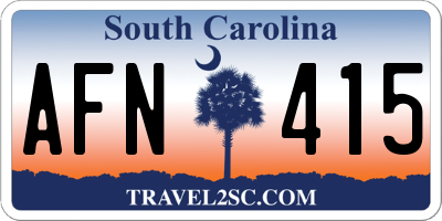 SC license plate AFN415