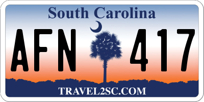 SC license plate AFN417
