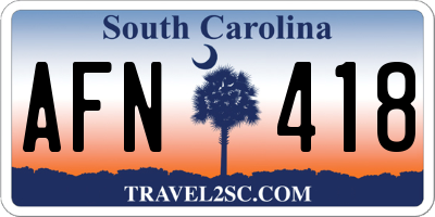SC license plate AFN418