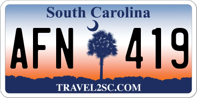 SC license plate AFN419