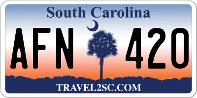 SC license plate AFN420