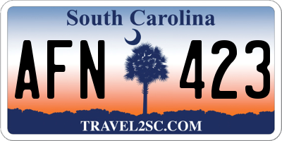 SC license plate AFN423