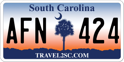 SC license plate AFN424