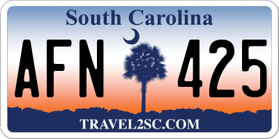 SC license plate AFN425